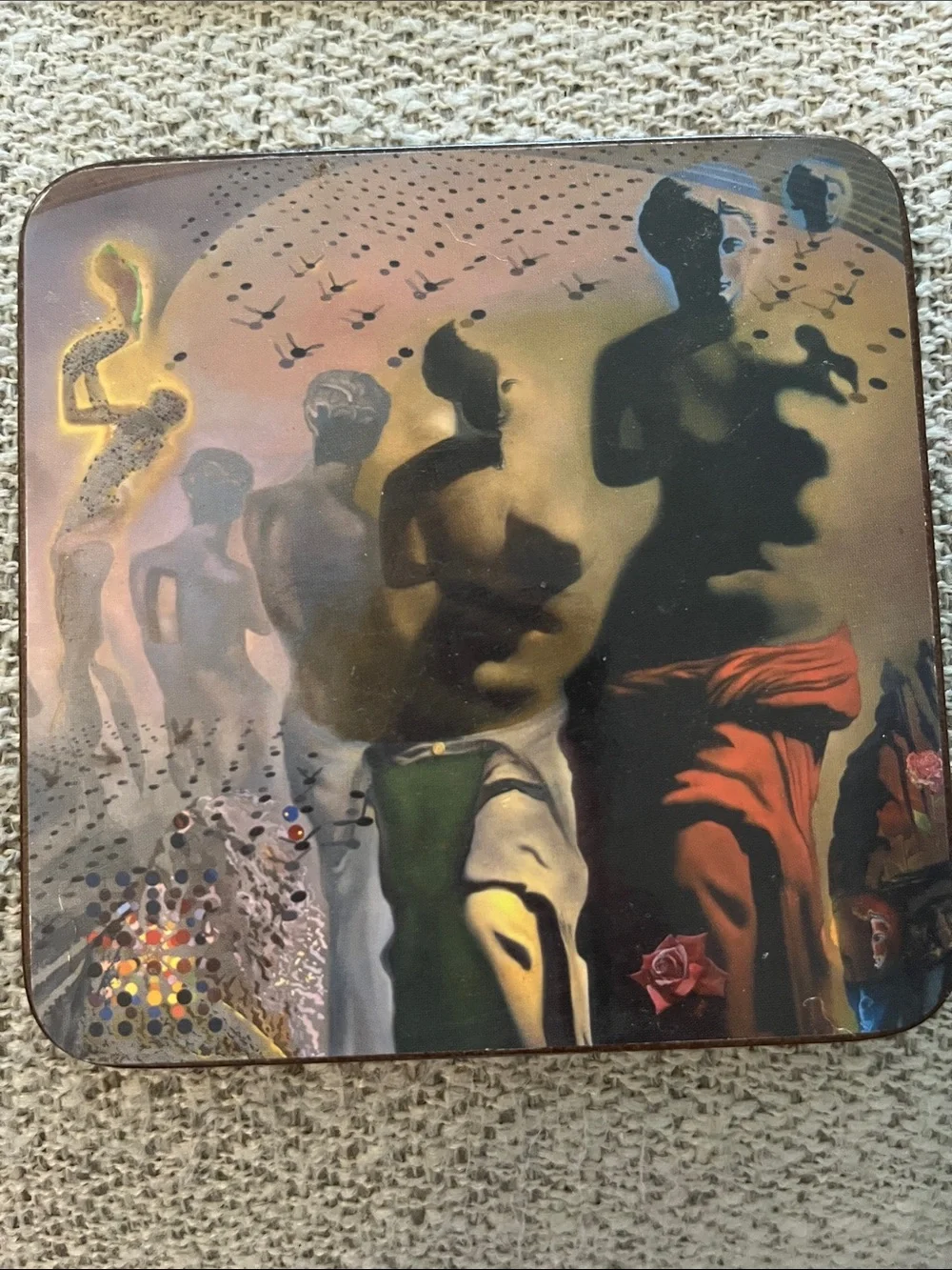 6 Artist impressionist, Salvador Dali photograph cork backed drink coasters